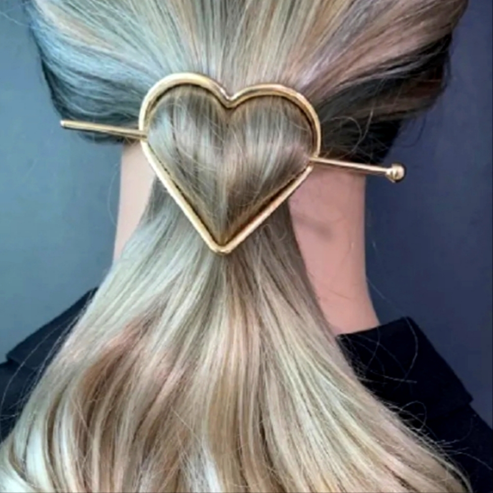 Heart  Hairpin  Simple Metal Irregular Hairpin Chignon Hair Accessor